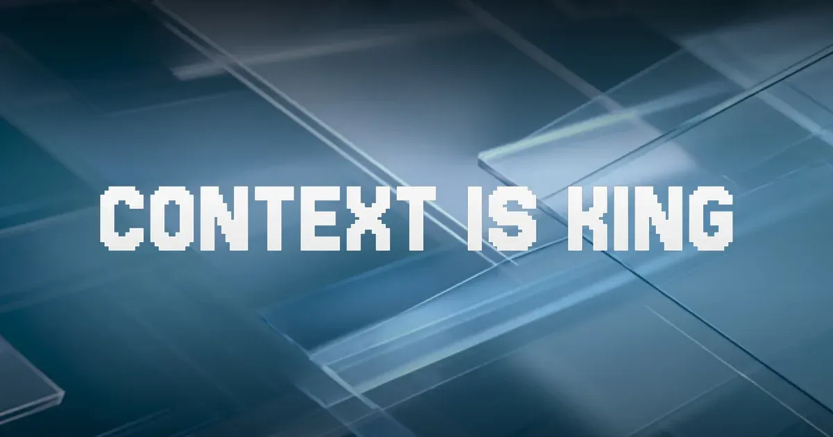 Context is King title card over a blue glass-panel background, in the GitHits brand style